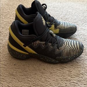 Adidas Men's Black and Yellow Athletic Shoes